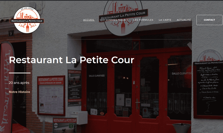 Nouveau site internet du restaurant La Petite Cour 20 ans après à Narbonne !