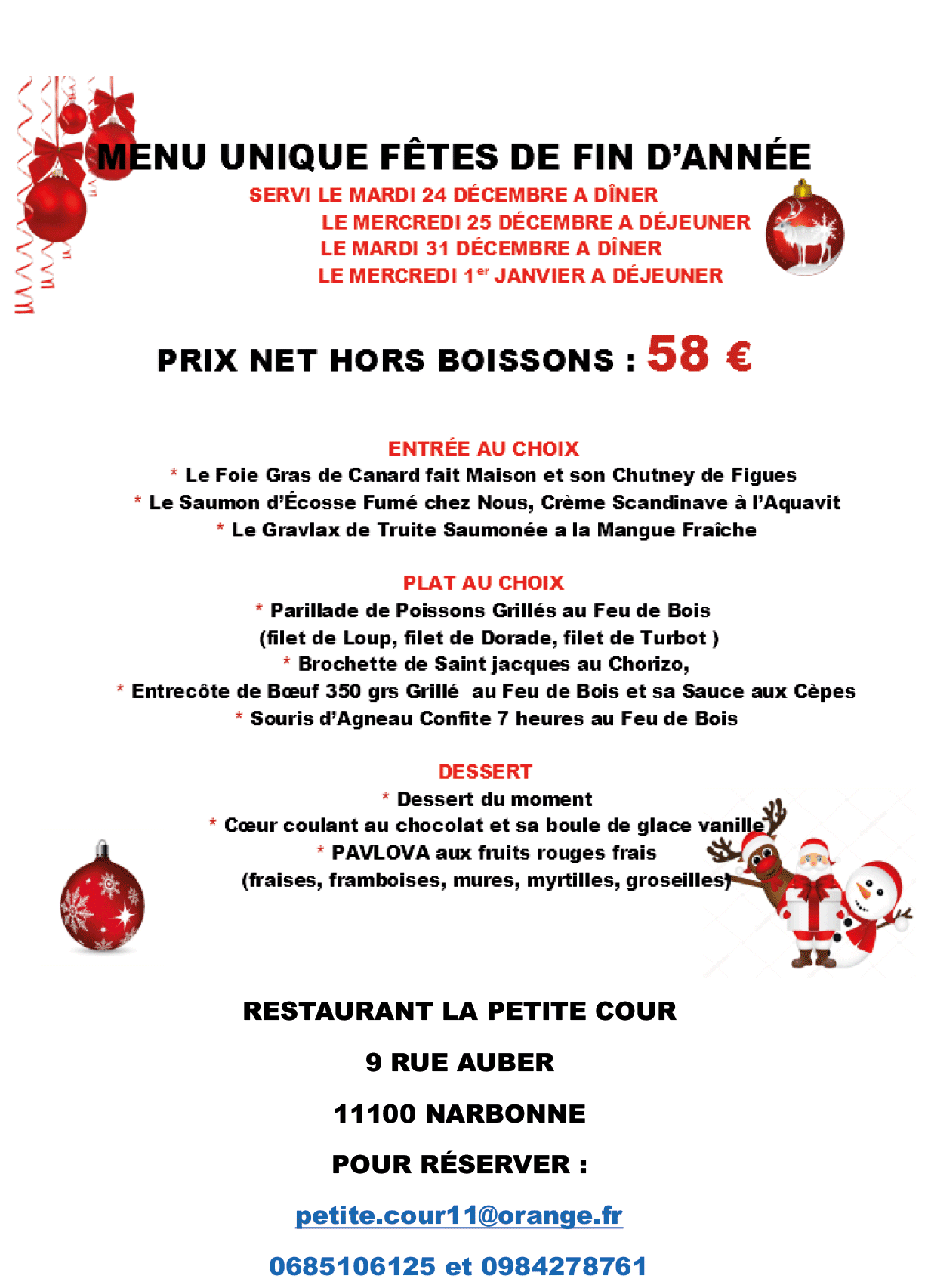 Menu de Noël